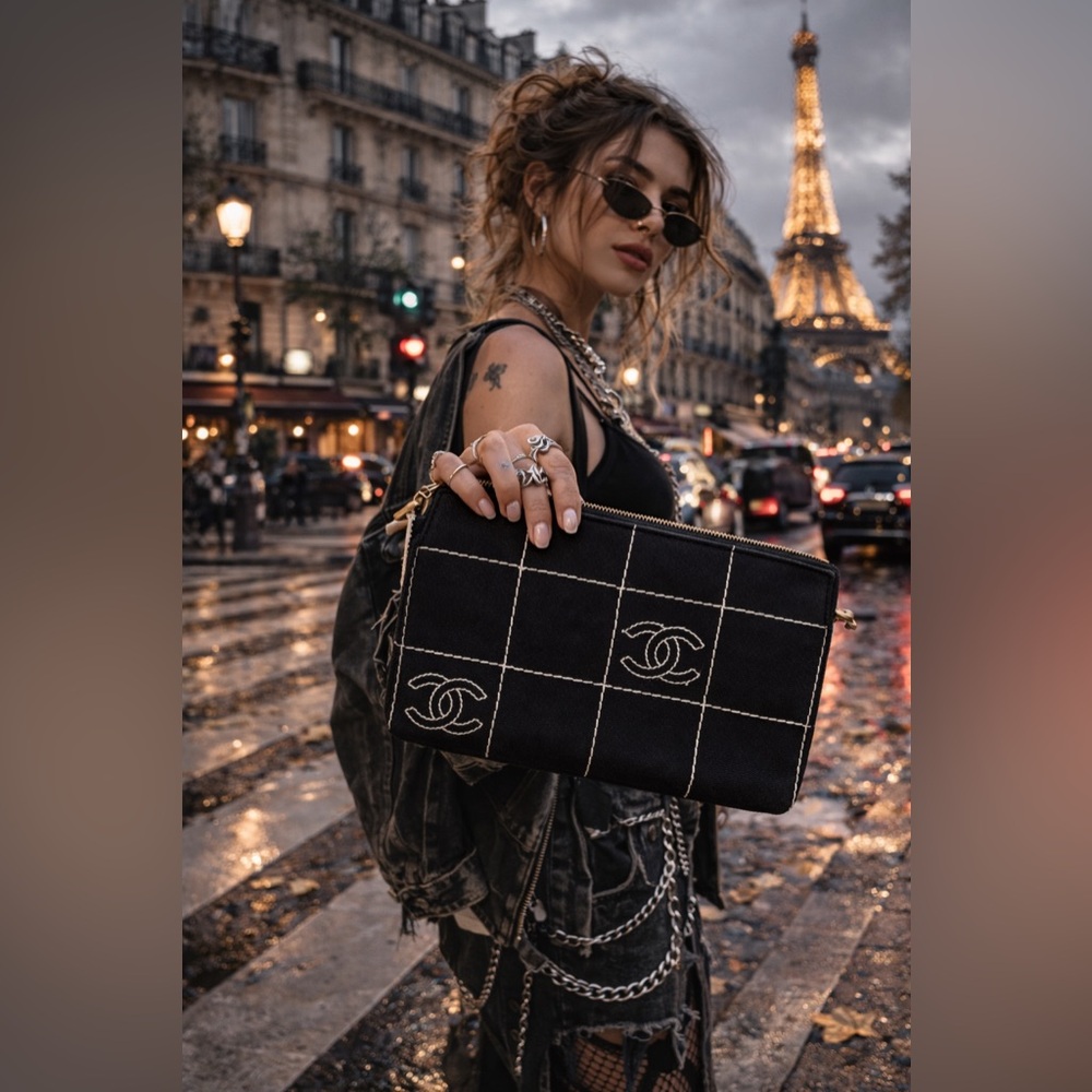 Chanel Y2K Chocolate Bar Clutch Bag